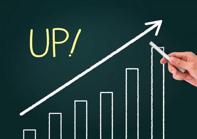 向上を表す棒グラフ