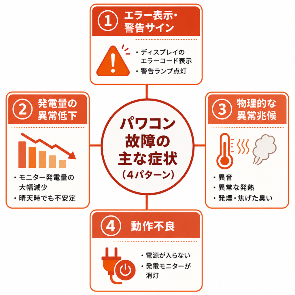 パワコン故障の主な症状