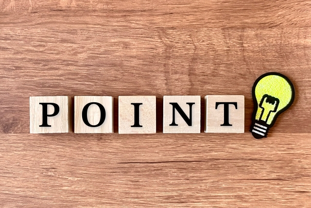 「POINT」と電球アイコンのブロック